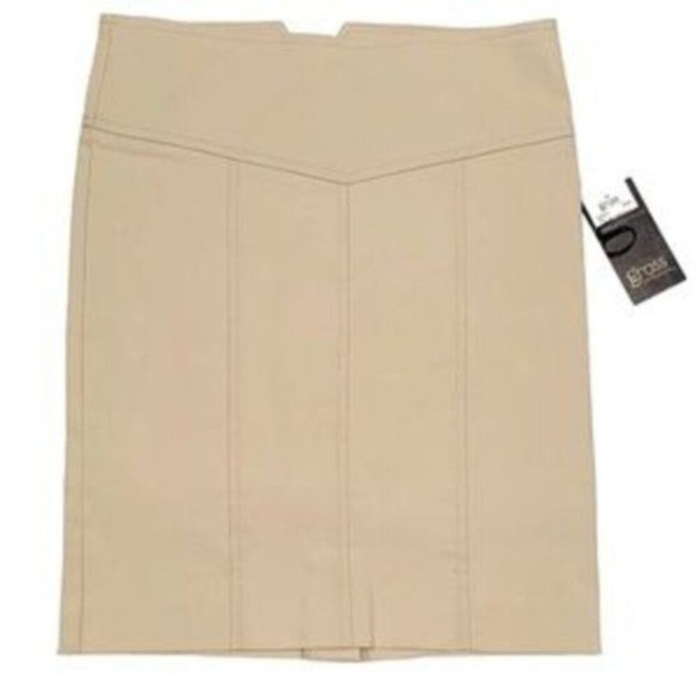 Grass Collection Beige Stretch Pencil Skirt Junior’s Size 1 NWT Preppy